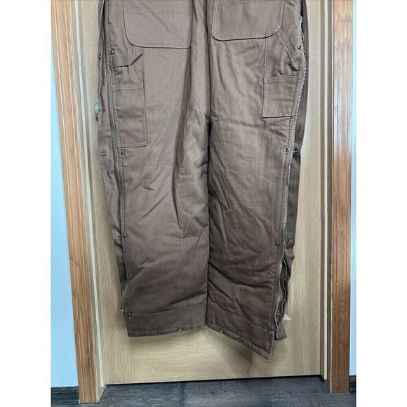 Polar King Brown Insulated Bib Overalls Carpenter Coveralls XLT - Picture 10 of 13